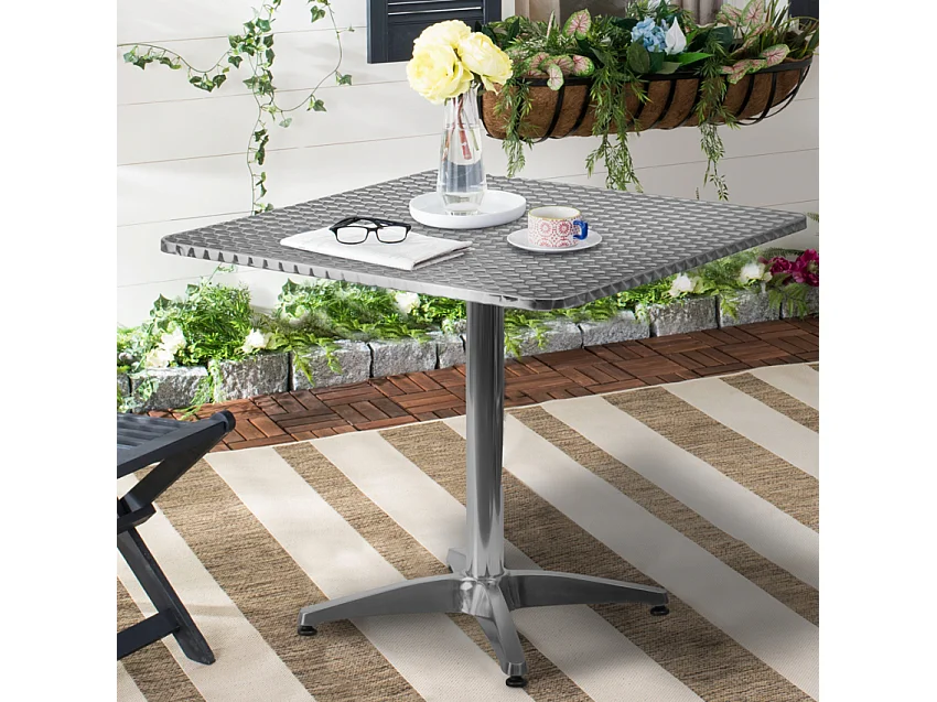 Table carrée pliante en aluminium pour bar et restaurant 70cm