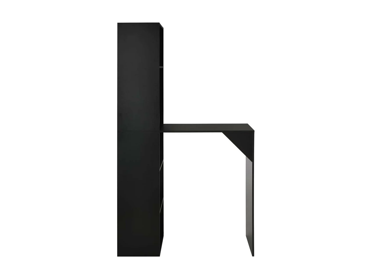 Table de bar avec armoire de rangement bois noir Klarys