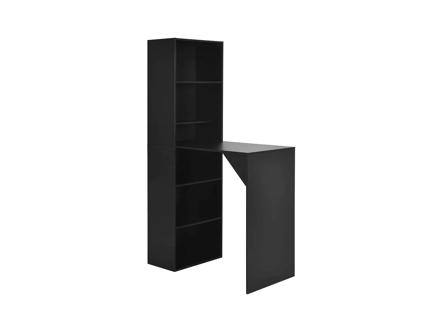 Table de bar avec armoire de rangement bois noir Klarys