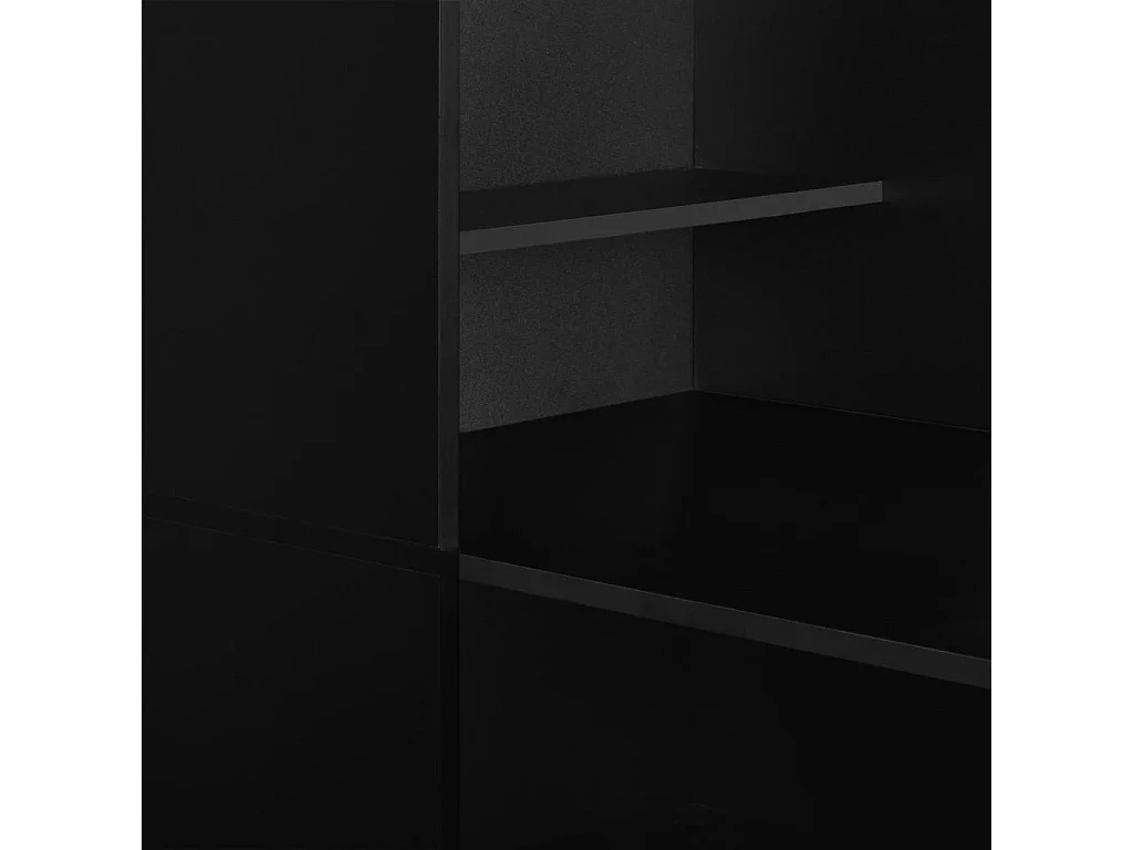 Table de bar avec armoire de rangement bois noir Klarys