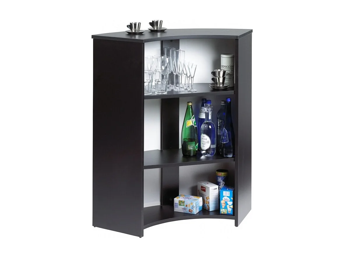 Comptoir de bar noir et imprimé New York Snack 96cm