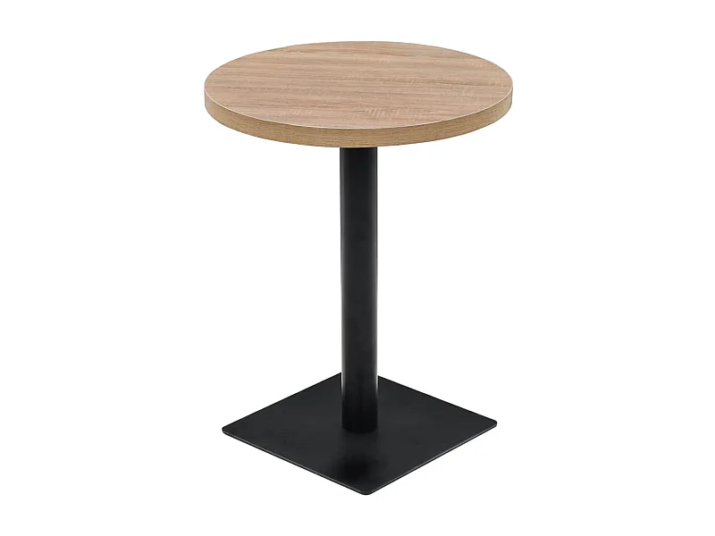 Table de bistro MDF et acier Rond 60x75 Couleur de chêne