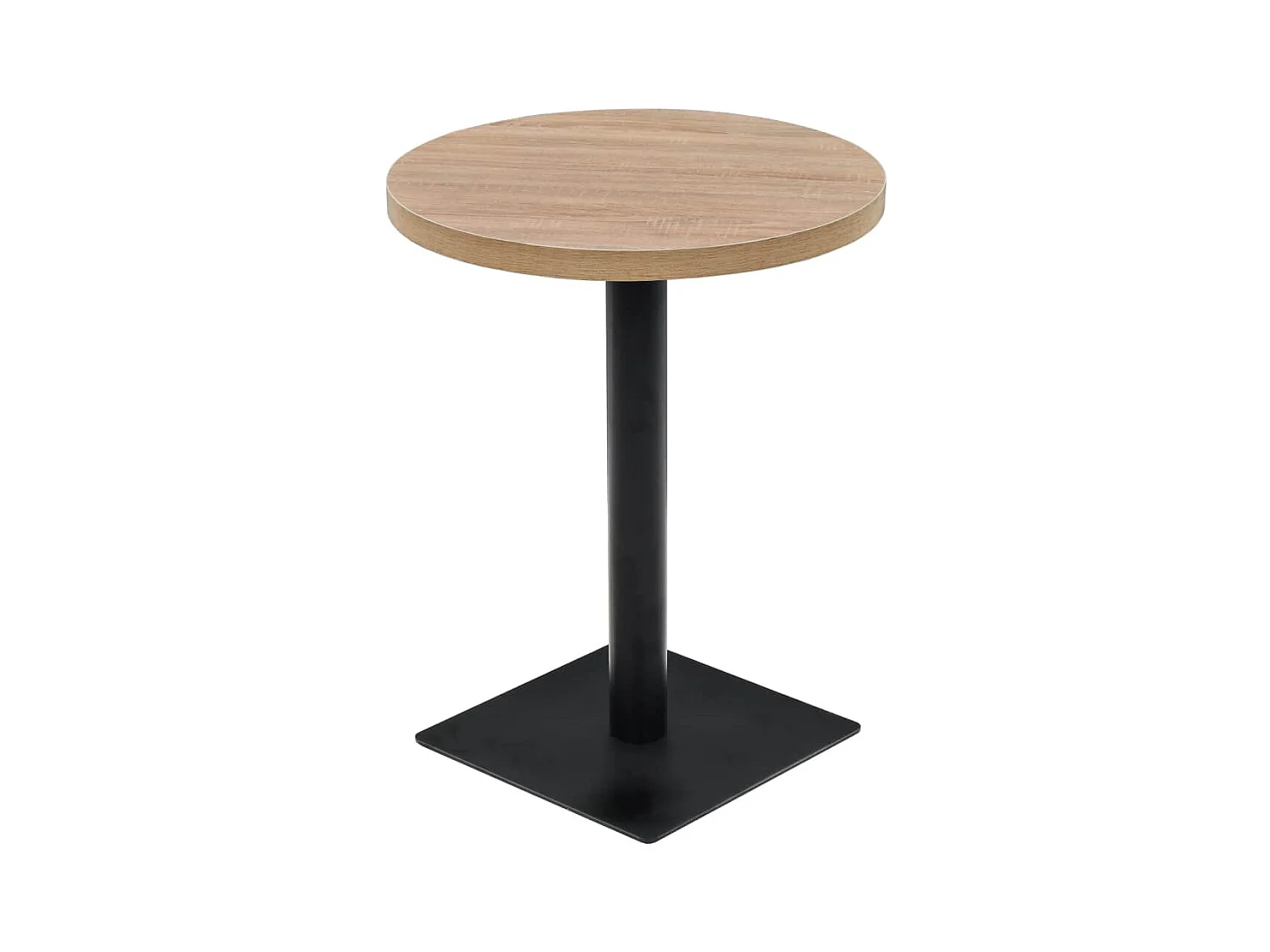 Table de bistro MDF et acier Rond 60x75 Couleur de chêne