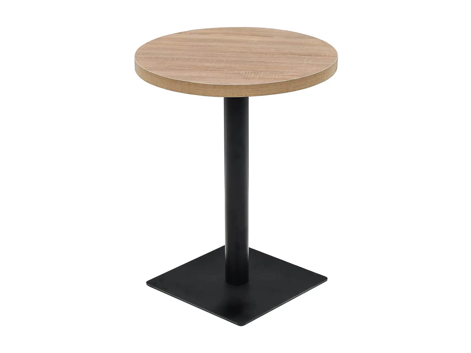 Table de bistro MDF et acier Rond 60x75 Couleur de chêne