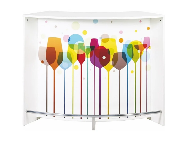 Witte toog en bedrukte glazen Snack 134