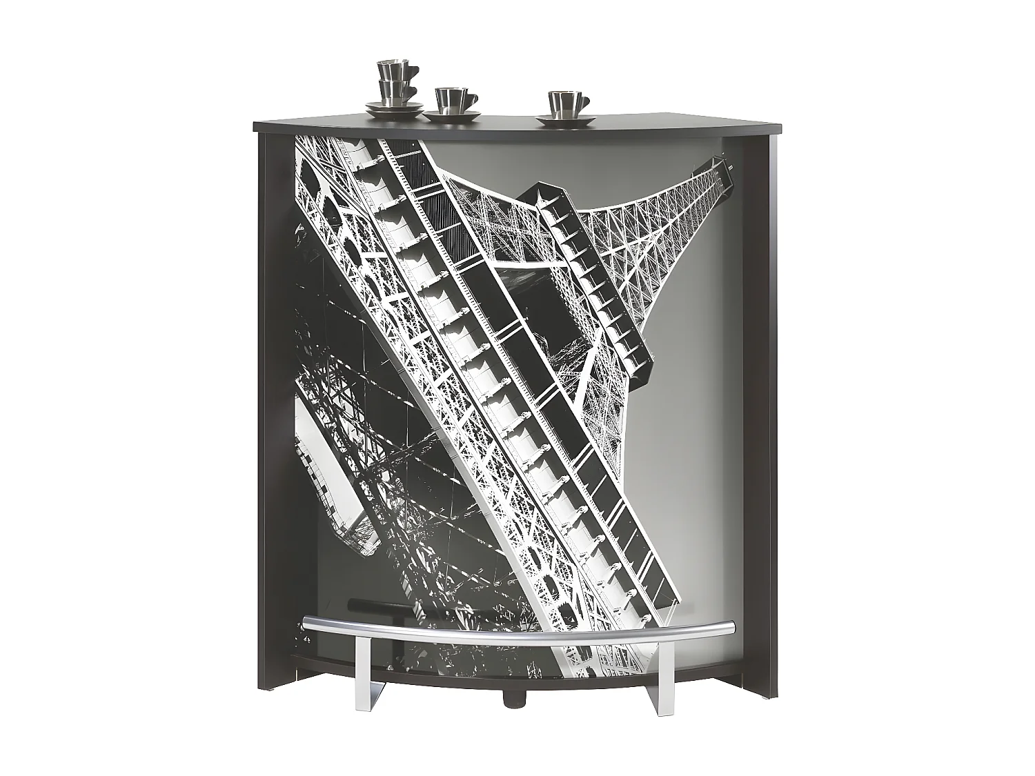 Zwarte toog met Eiffeltoren print Snack 96