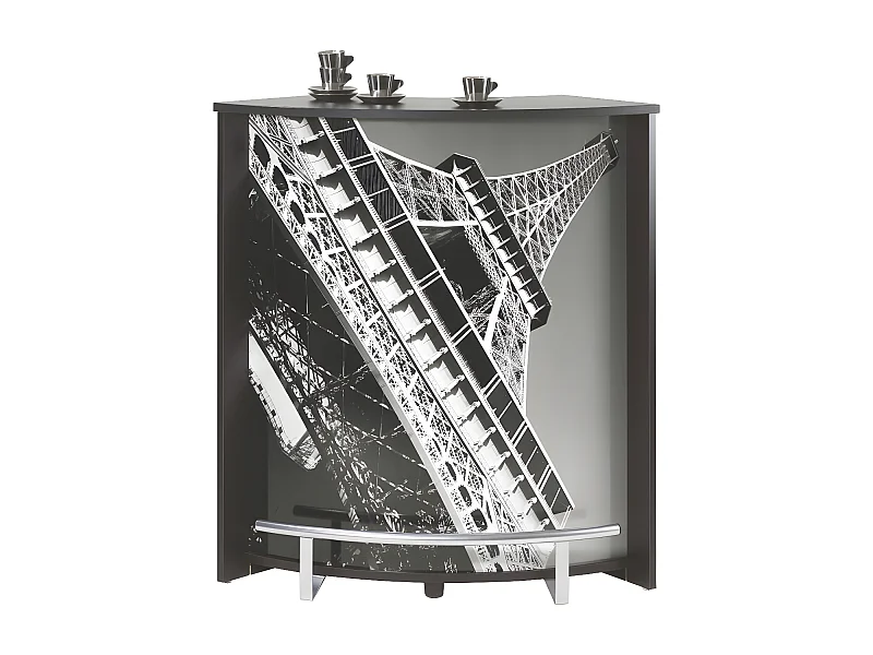 Zwarte toog met Eiffeltoren print Snack 96