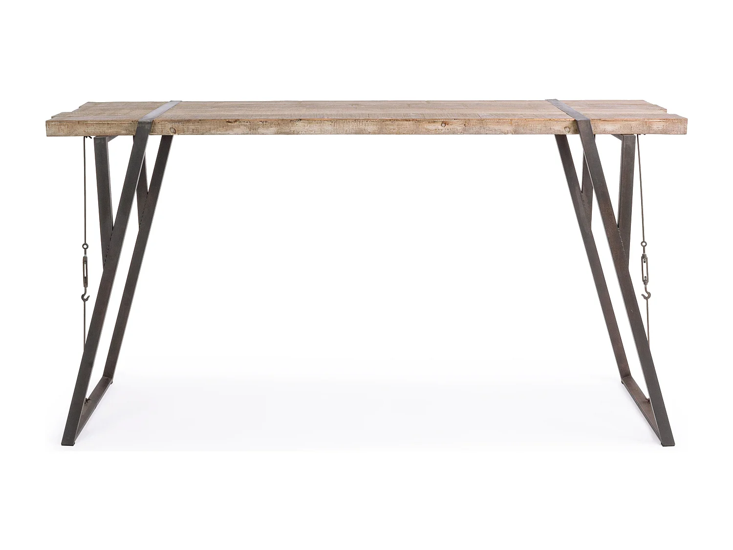 Table bar en bois de sapin et pieds acier Bibo L 200cm
