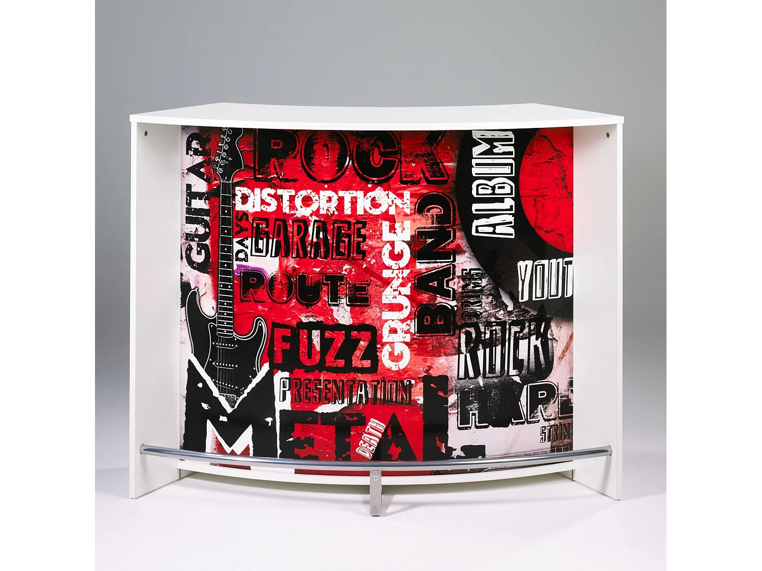 Comptoir de bar blanc et imprimé rock Snack 134