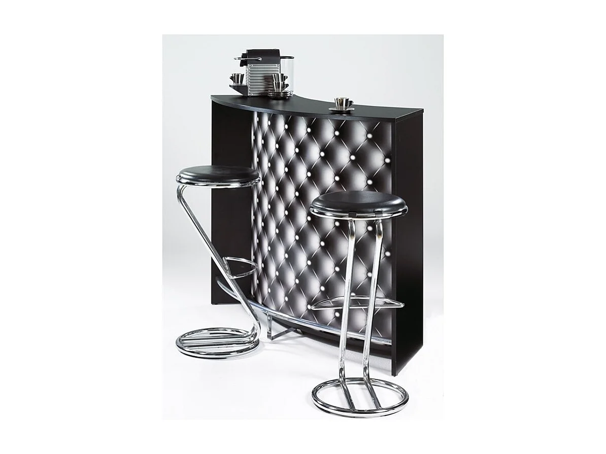 Comptoir de bar noir et imprimé capiton noir Snack 134