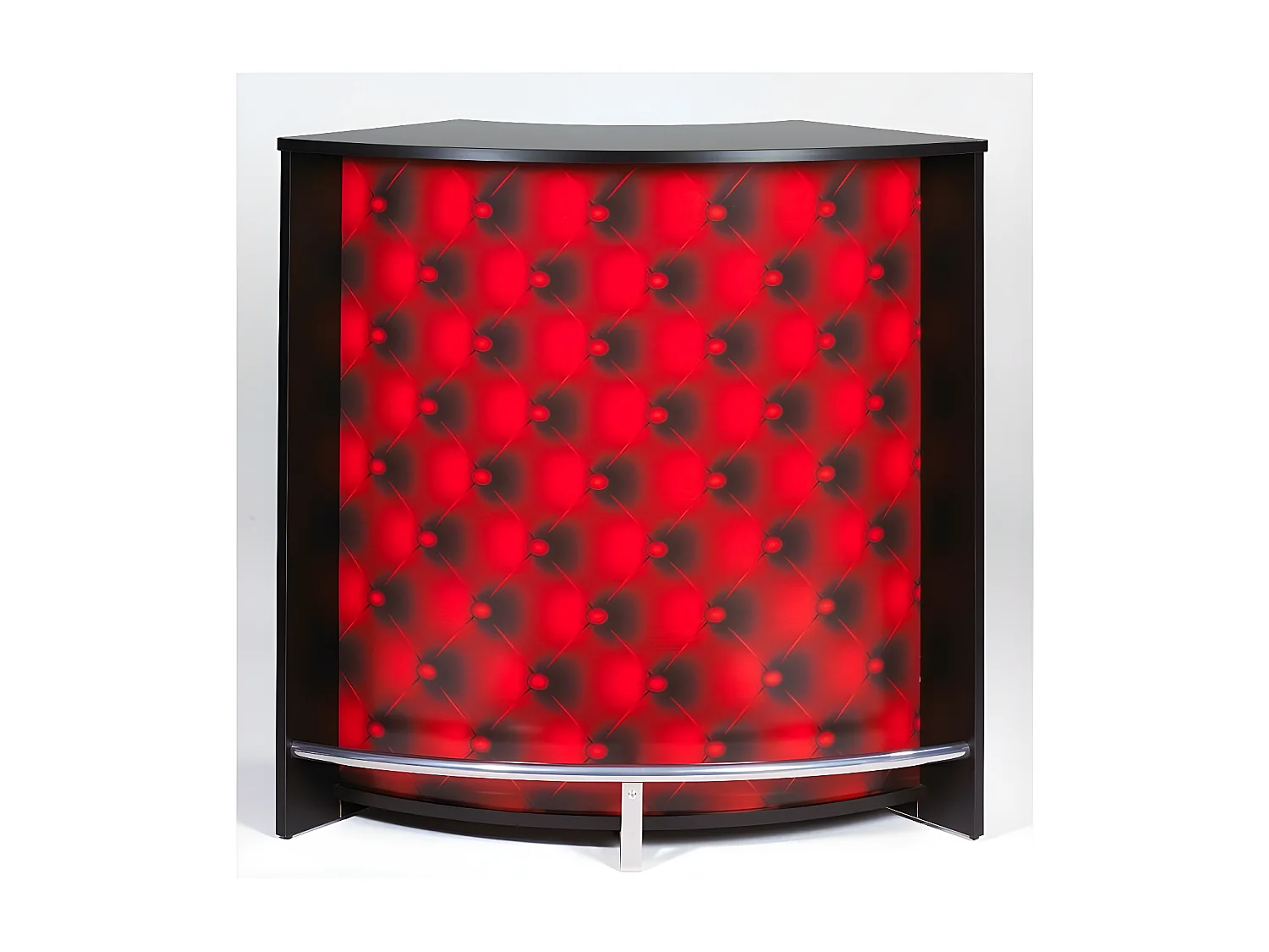 Comptoir de bar noir imprimé capiton rouge Snack 106