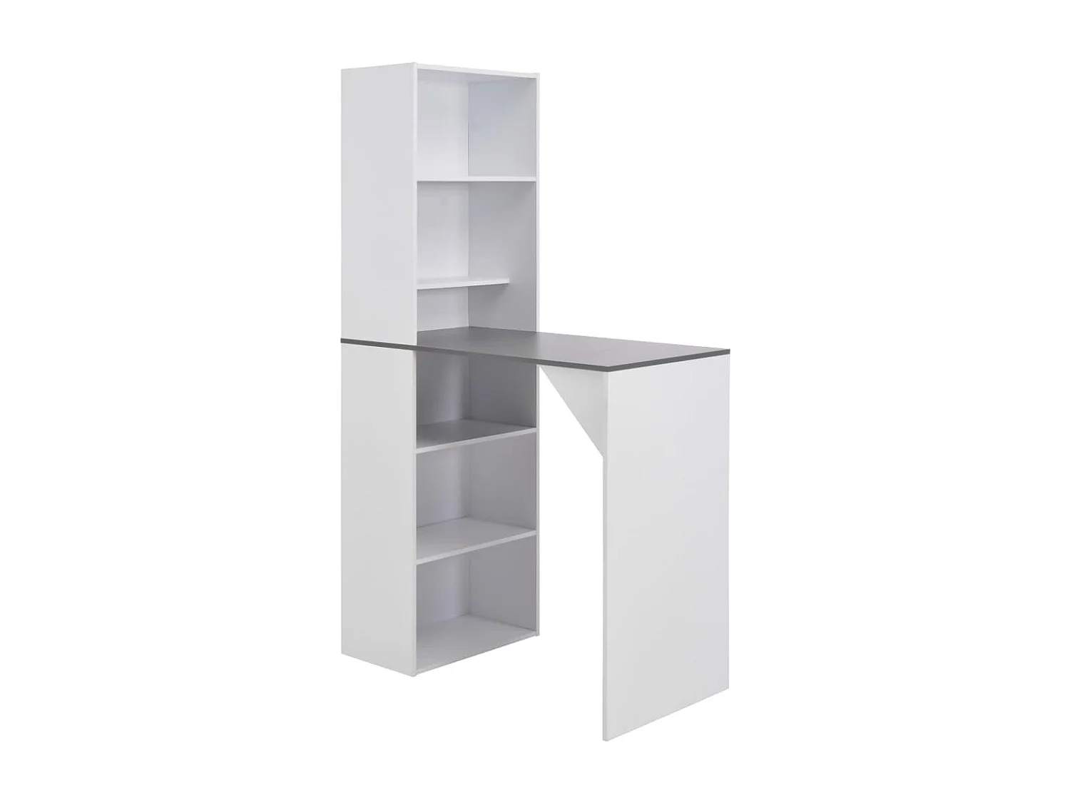 Table de bar avec armoire de rangement gris et blanc Klarys
