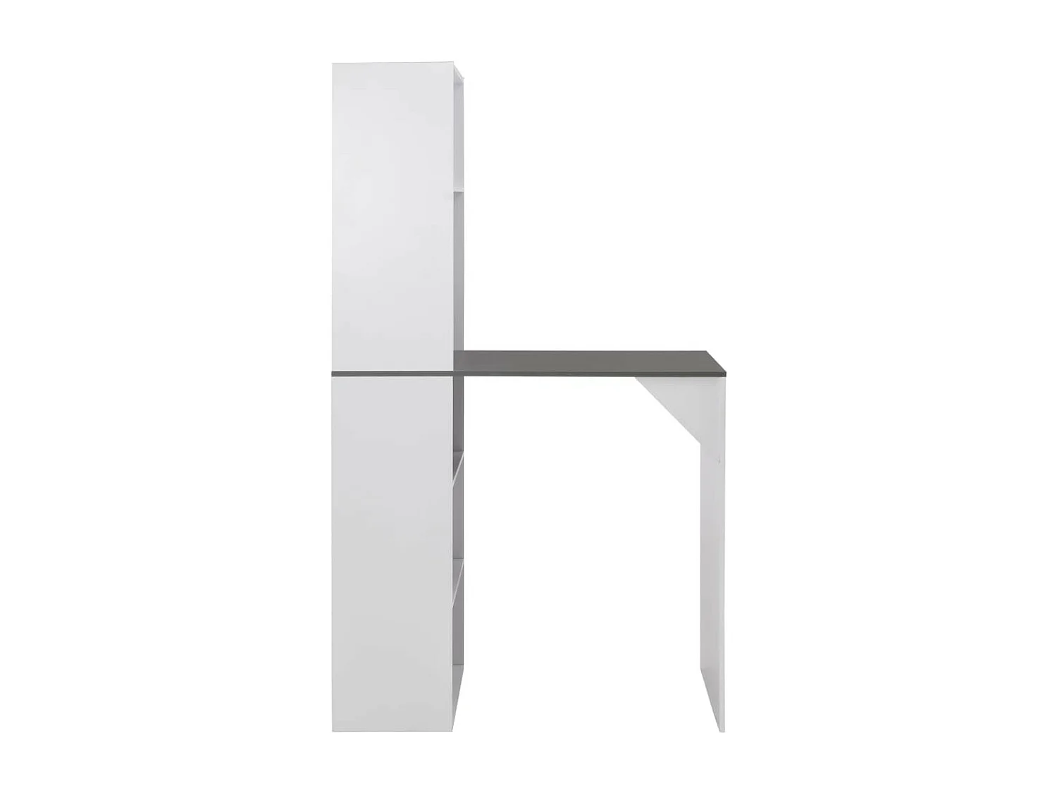 Table de bar avec armoire de rangement gris et blanc Klarys