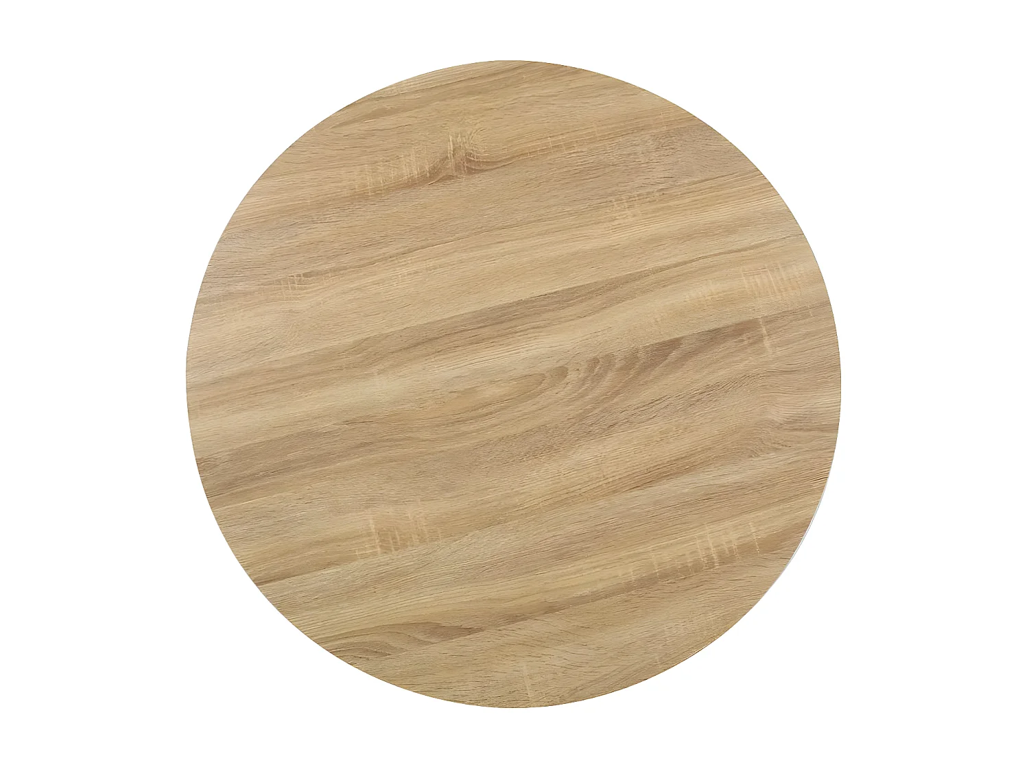 Table de bar ronde bois clair et pieds métal blanc Beth D 80cm