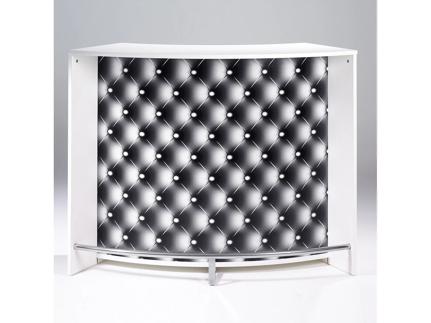 Comptoir de bar blanc et imprimé capiton noir Snack 134