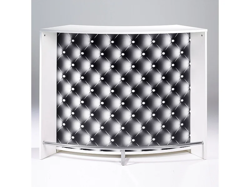 Comptoir de bar blanc et imprimé capiton noir Snack 134