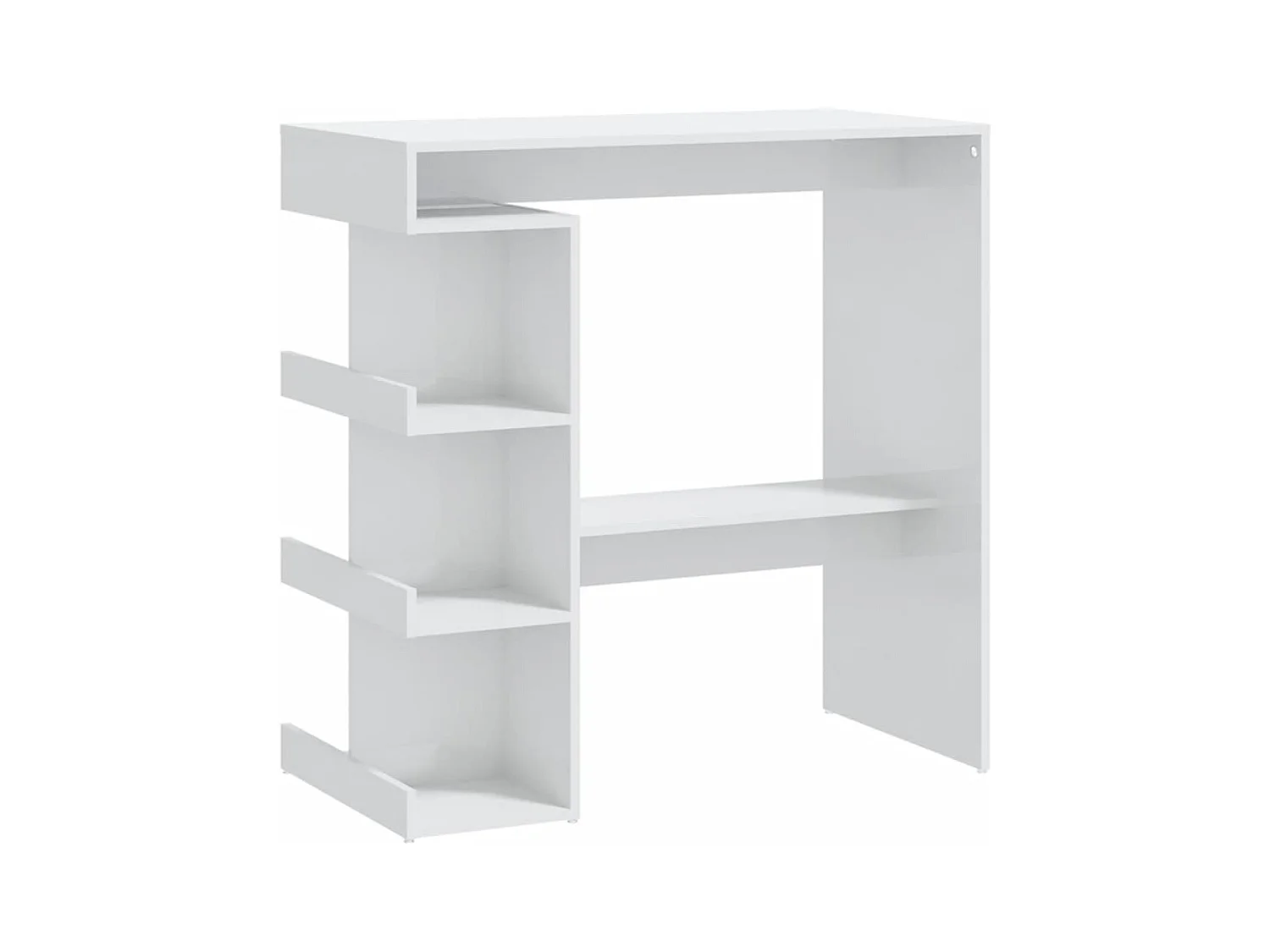 Table de bar étagère de rangement Blanc brillant 100x50x101,5