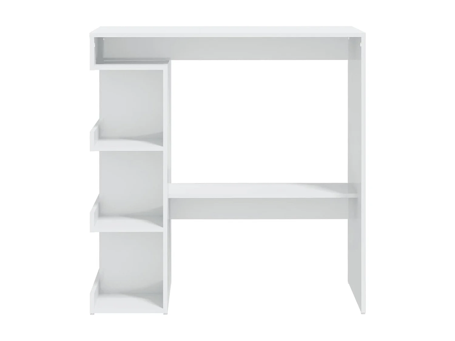 Table de bar étagère de rangement Blanc brillant 100x50x101,5