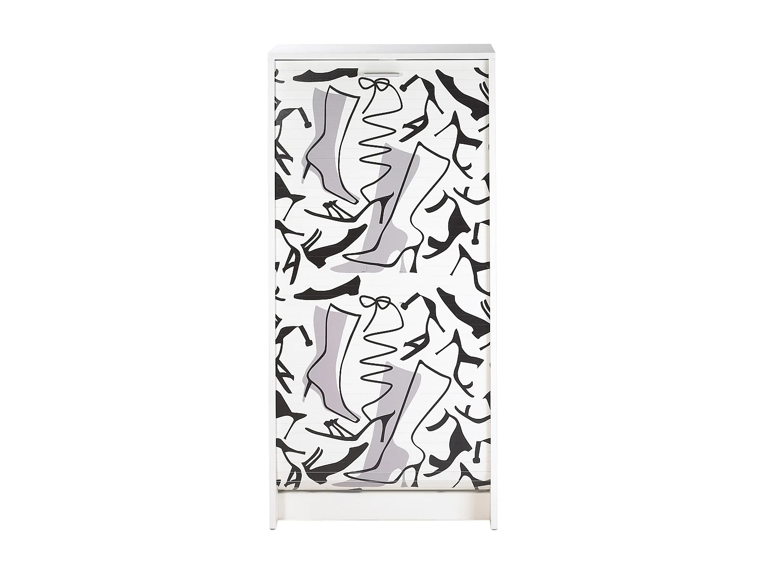 Meuble à chaussures blanc rideau bottines 21 paires Shoot 58cm 2