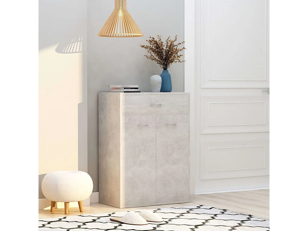Armoire à chaussures Gris béton 60x35x84