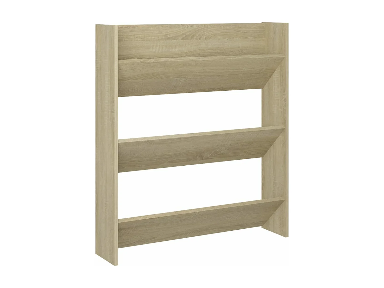 Armoire à chaussures murale en bois kalipé L 80 x H 90 - Format pratique-Couleur Chêne clair