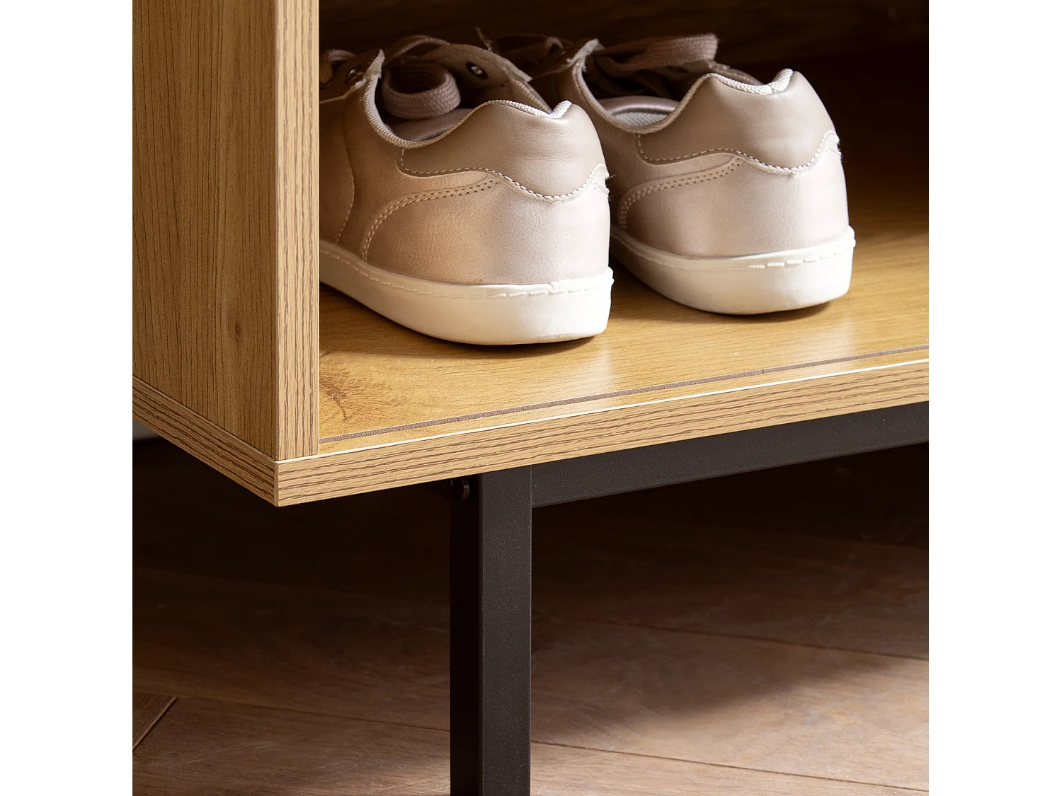 Banc de Rangement à Chaussure Entrée 120 cm Étagère a Chaussures Chêne