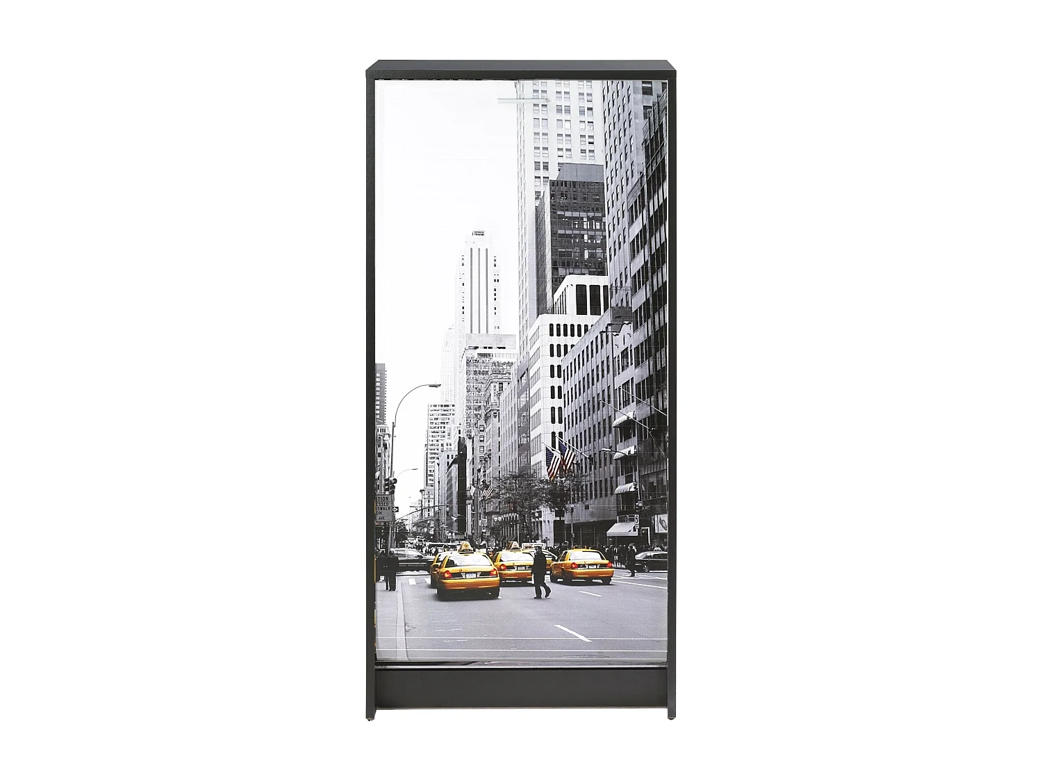 Zwart schoenenkastgordijn gele taxi's 21 paar Shoot 58 cm