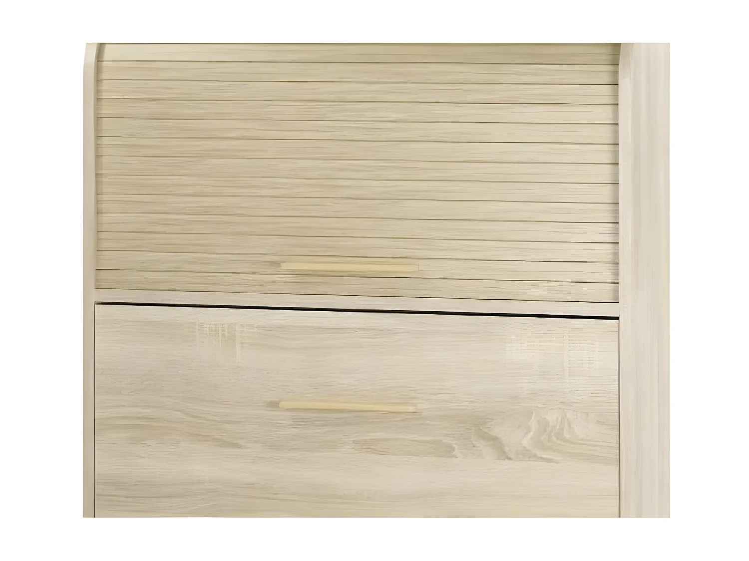 Licht eiken gordijn schoenenkast met 2 Happy kleppen 75 cm