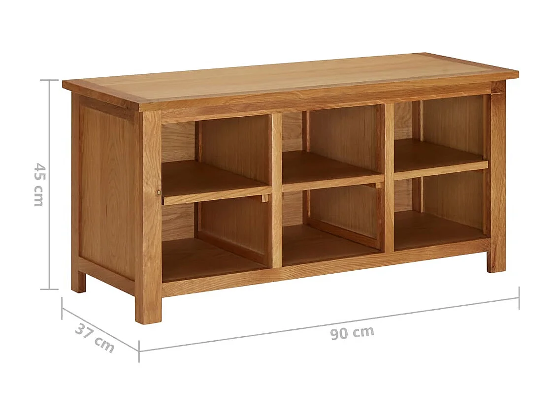 Étagère à chaussures 90x37x45 Bois de chêne solide