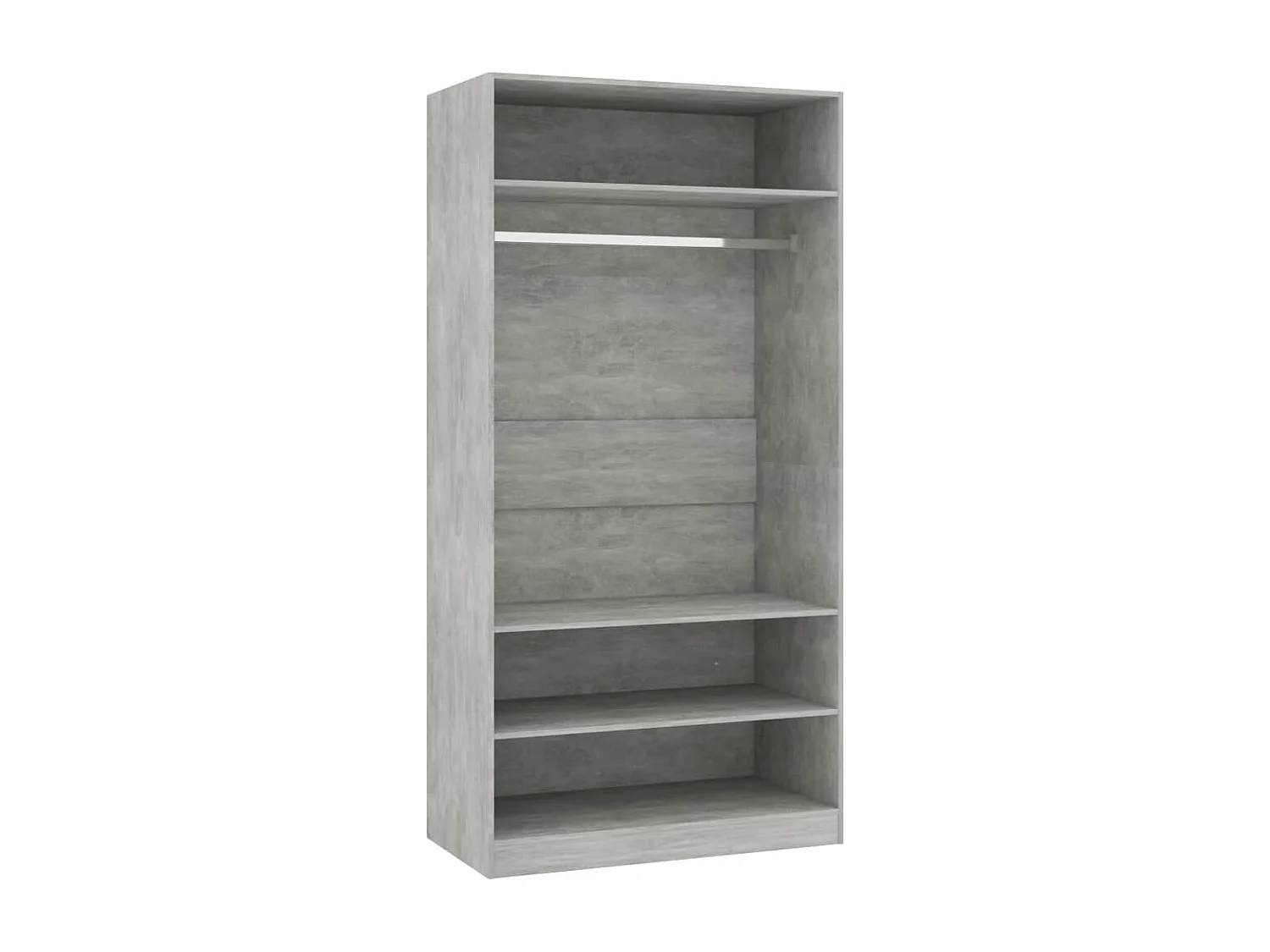 Armoire dressing 1 penderie 3 étagères 100cm - Collection Klozer-Gris ciment