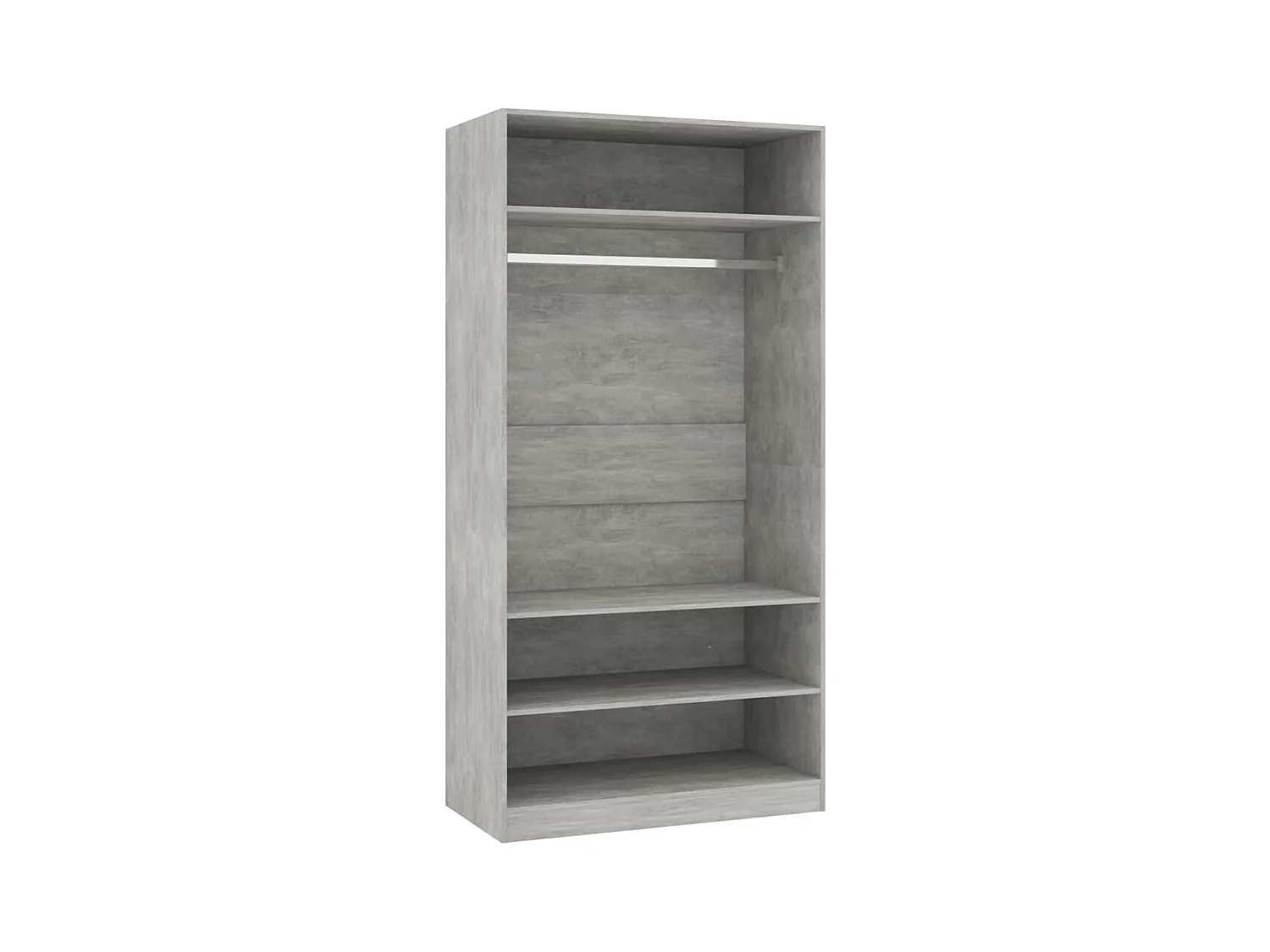 Armoire dressing 1 penderie 3 étagères 100cm - Collection Klozer-Gris ciment