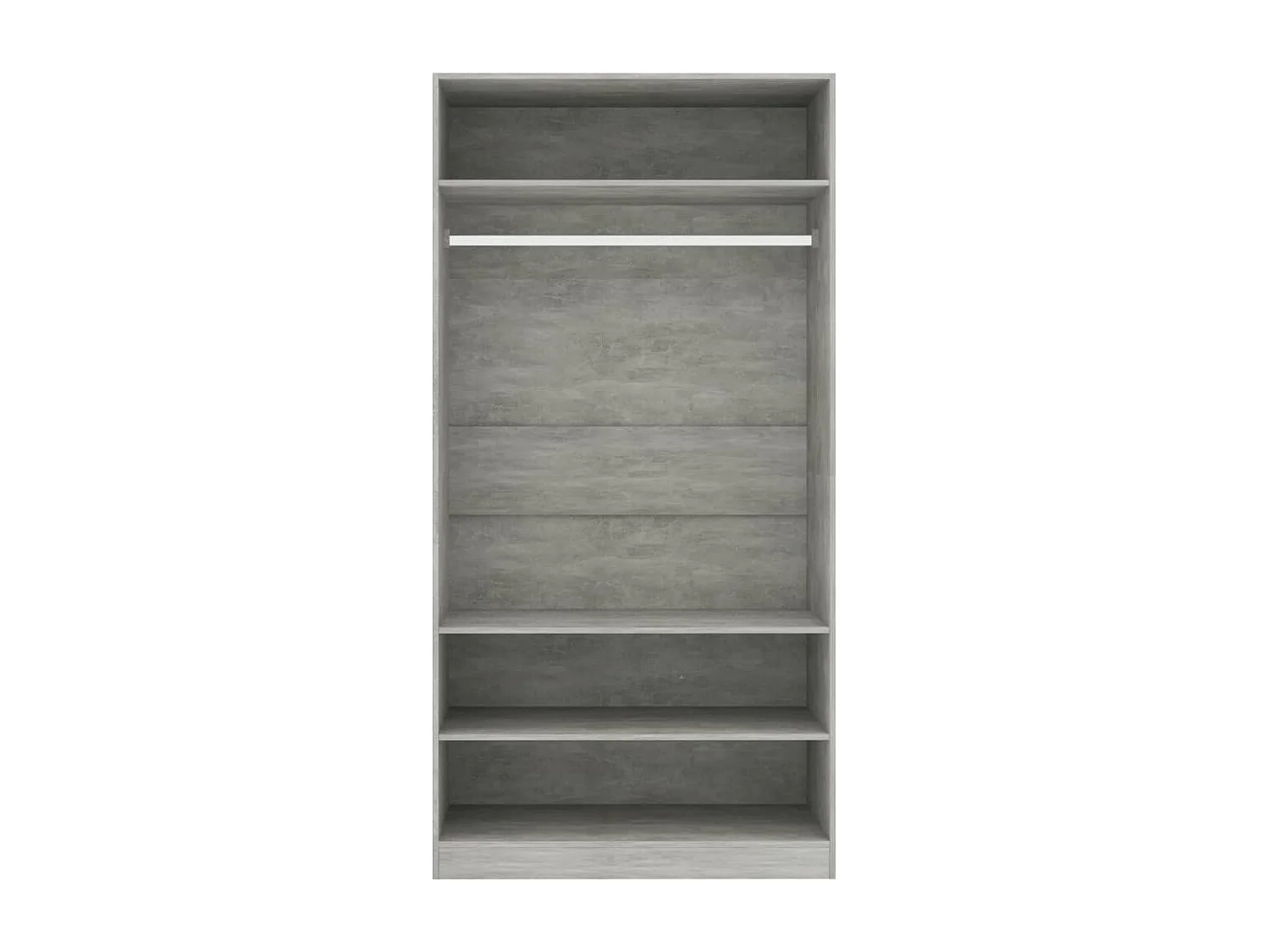 Armoire dressing 1 penderie 3 étagères 100cm - Collection Klozer-Gris ciment