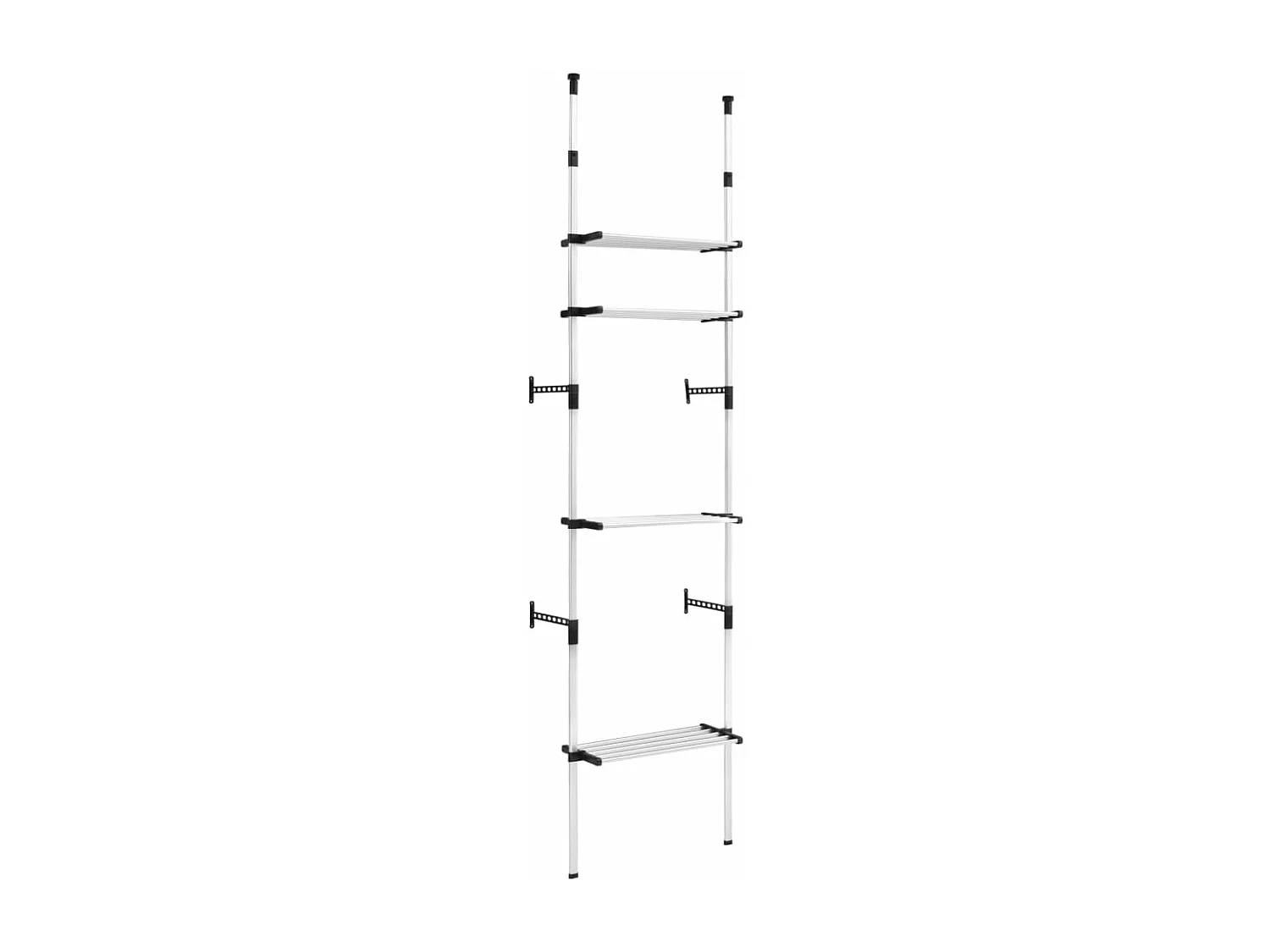 Système de garde-robe télescopique avec étagères Aluminium