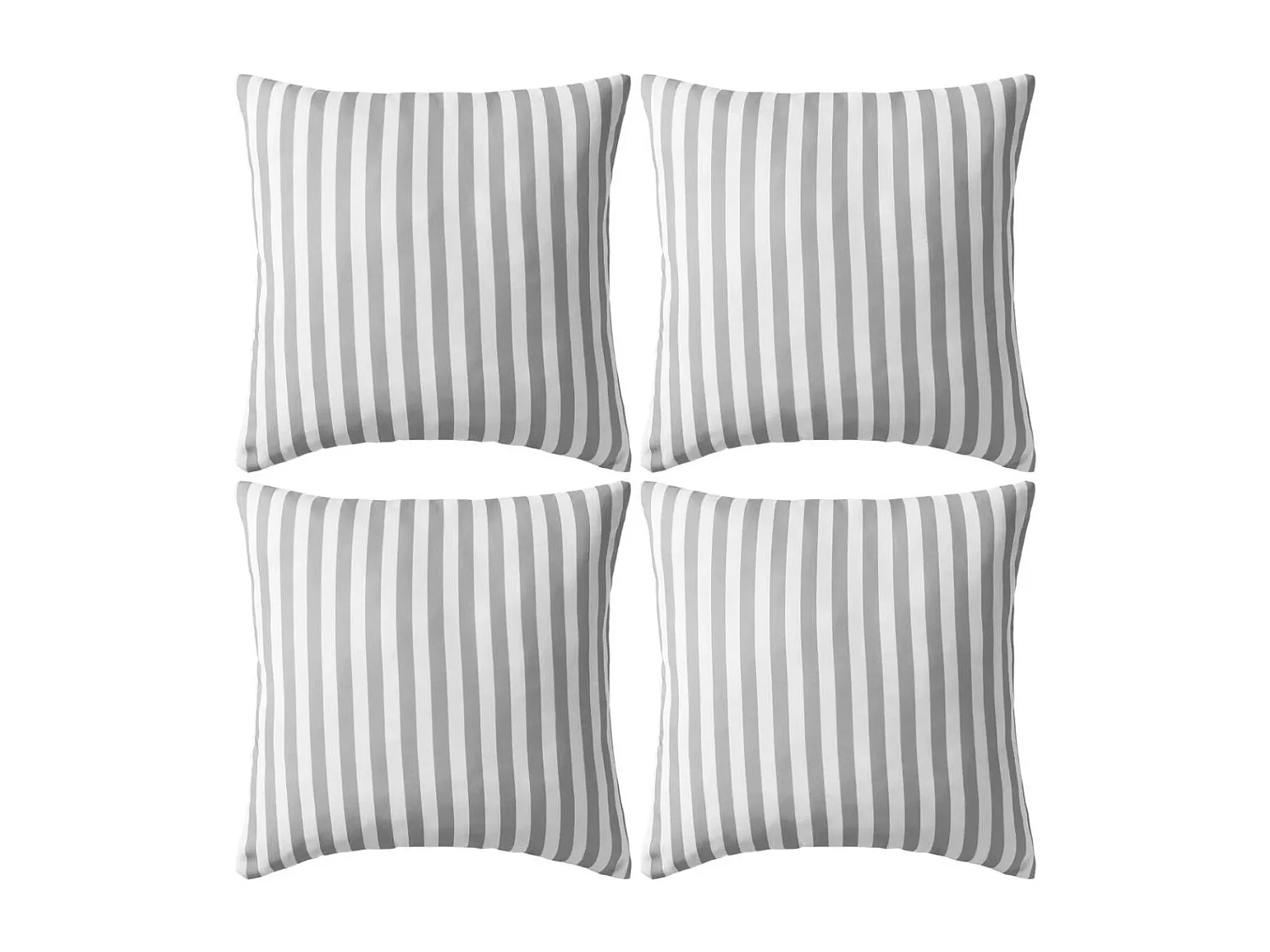 Oreiller d'extérieur 4 pcs Impression rayure 45x45 Gris