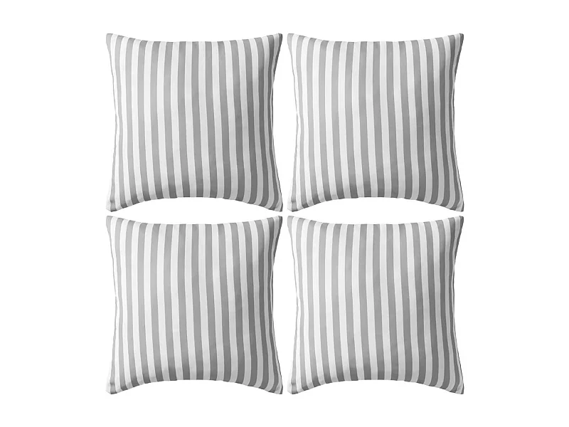 Oreiller d'extérieur 4 pcs Impression rayure 45x45 Gris