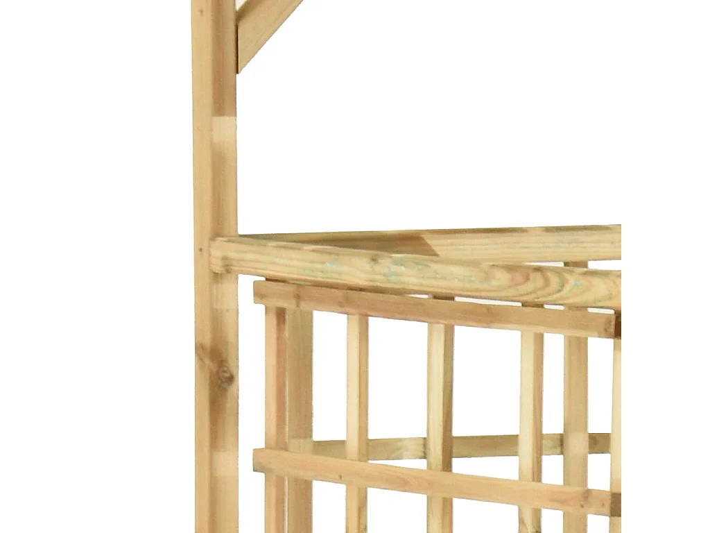 Pergola de jardin pour poubelles doubles Bois de pin imprégné