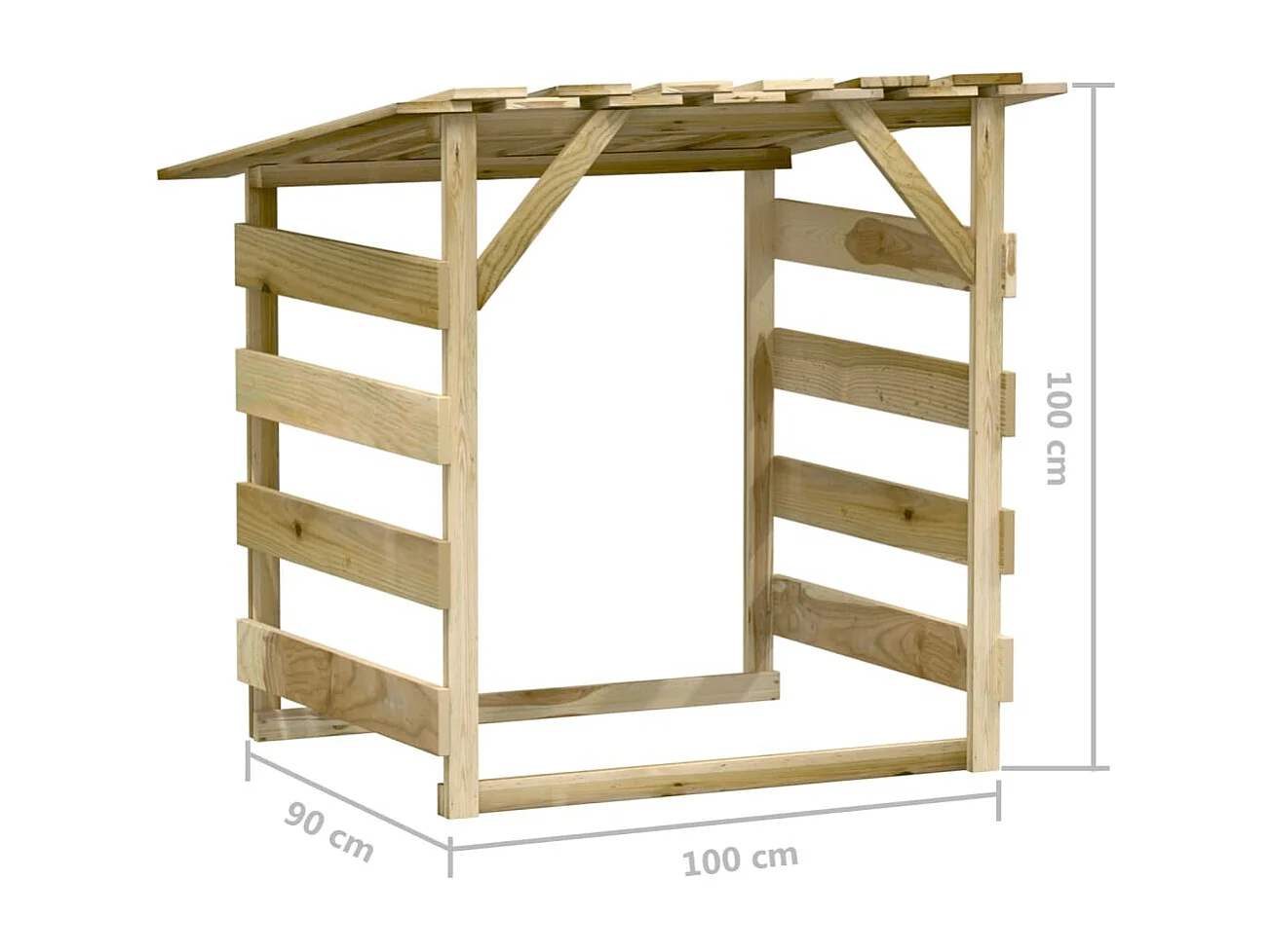 Pergolas avec toits 4 pcs 100x90x100 Bois de pin imprégné