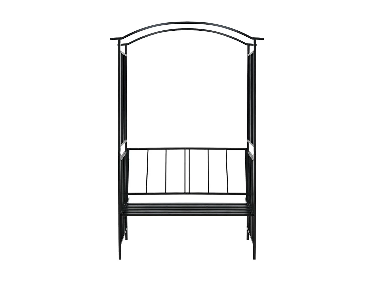 Voûte de jardin avec banc Noir 128x50x207 Fer