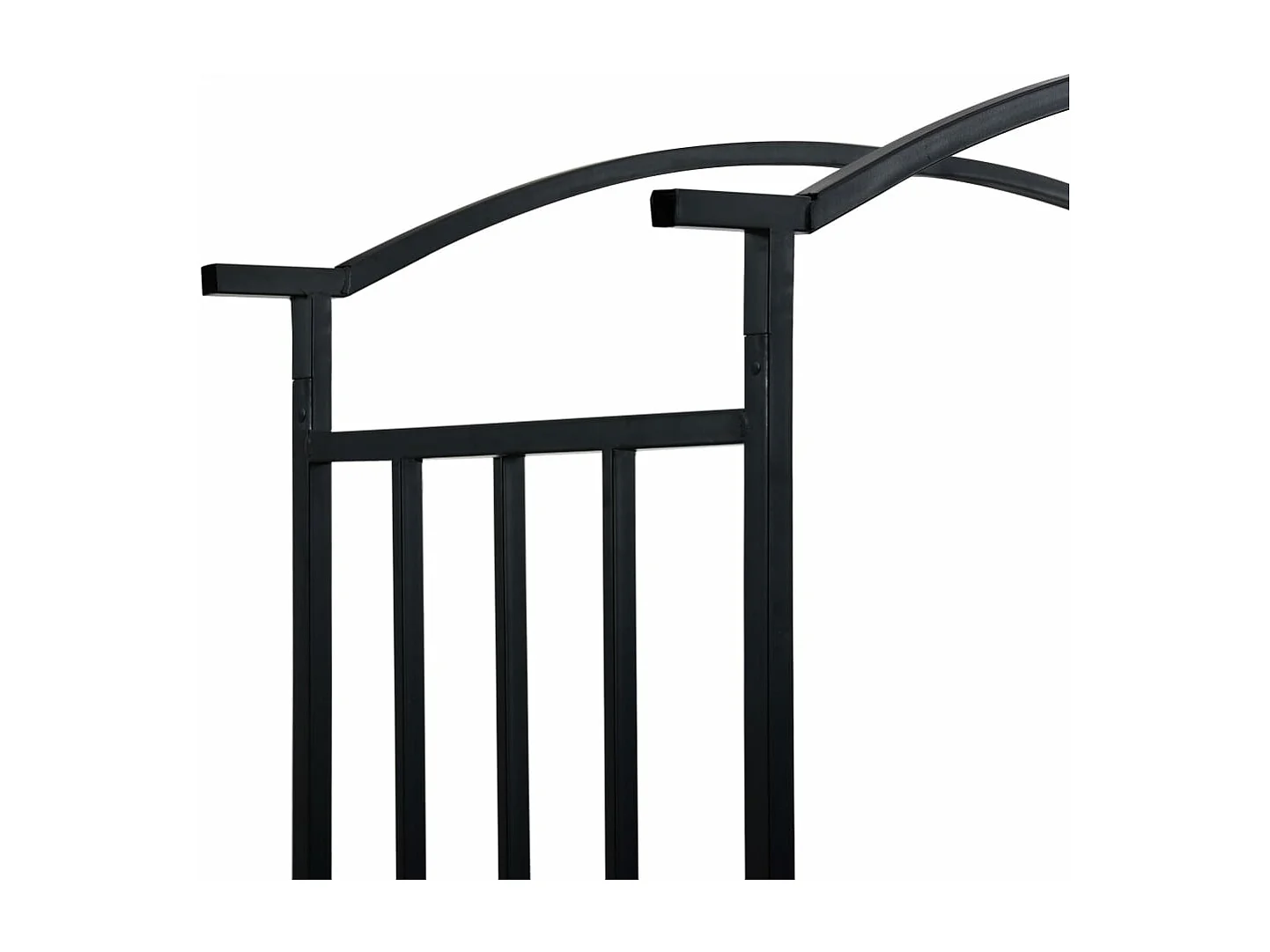 Voûte de jardin avec banc Noir 128x50x207 Fer