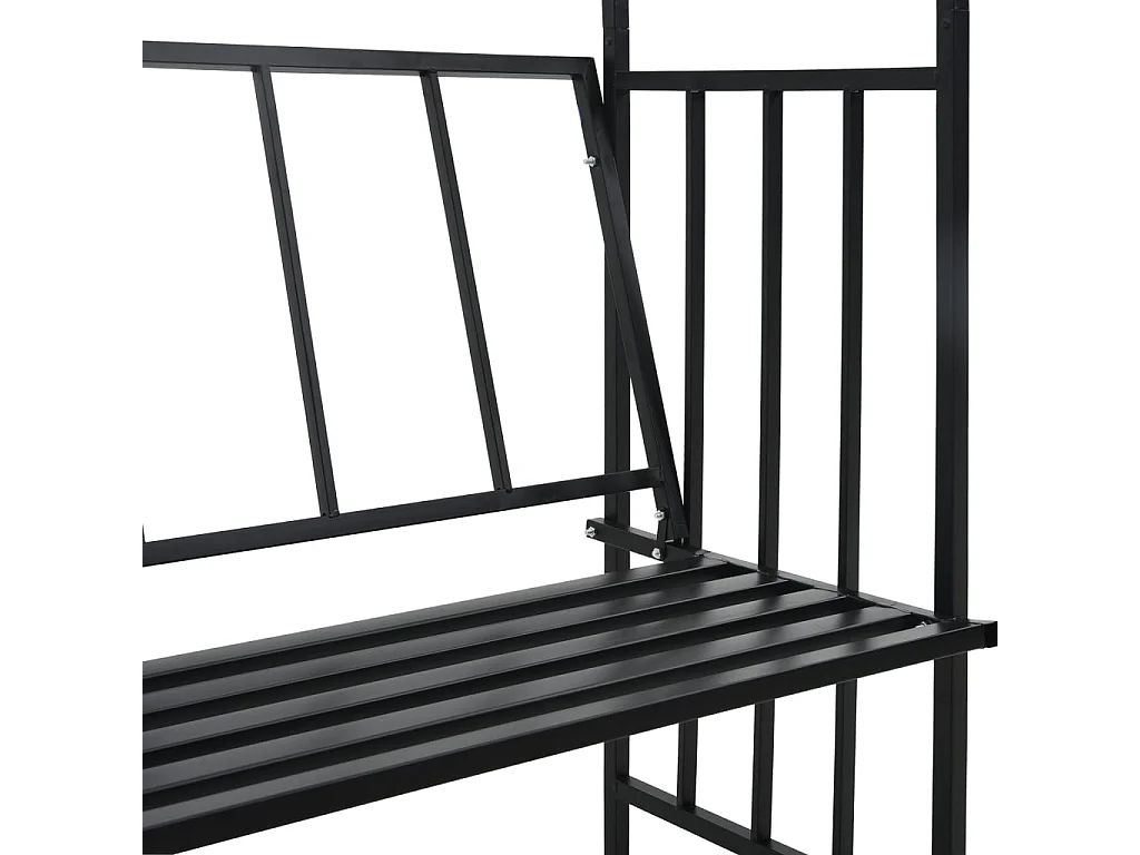 Voûte de jardin avec banc Noir 128x50x207 Fer