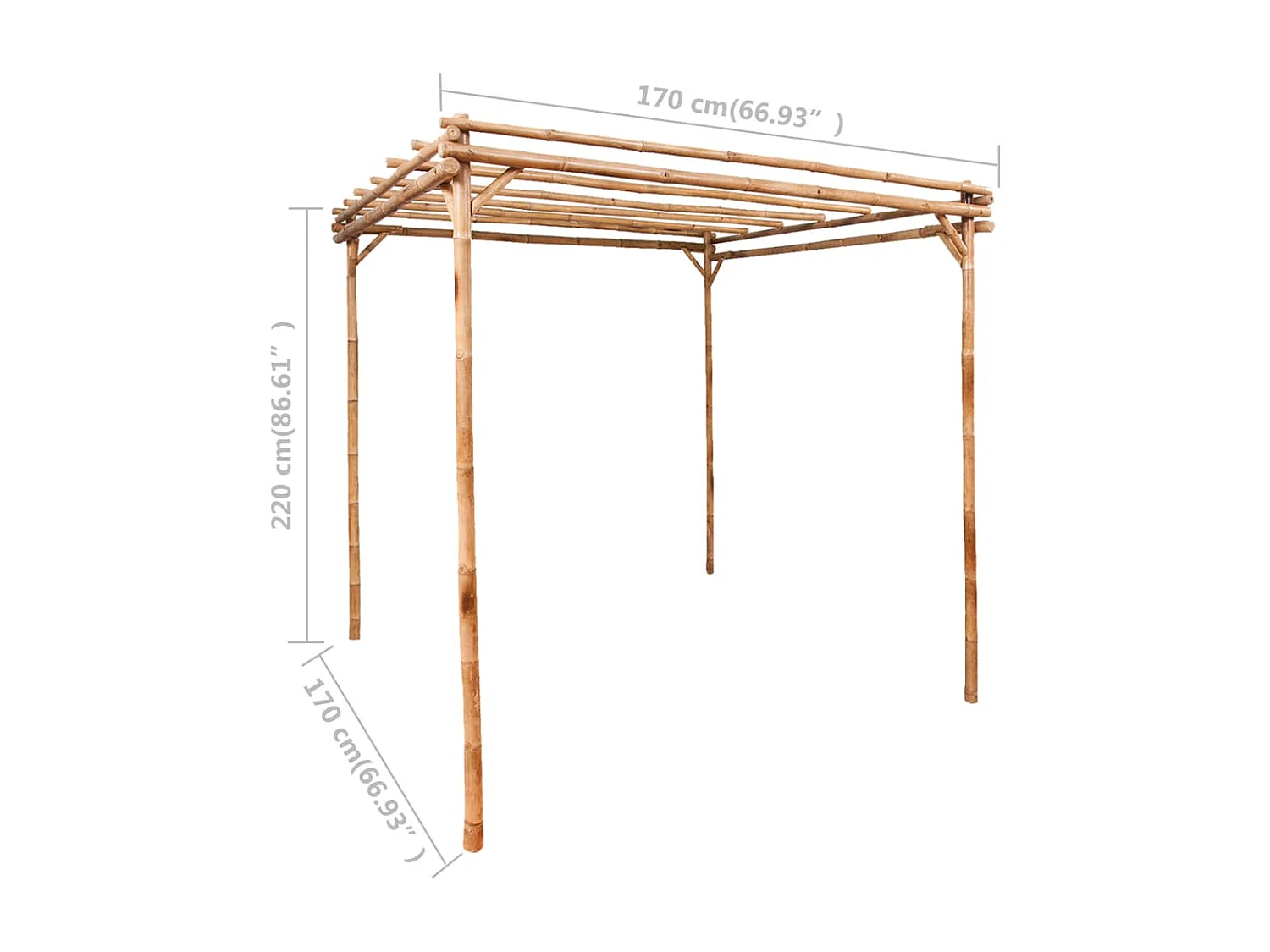 Pergola Bambou 170x170x220