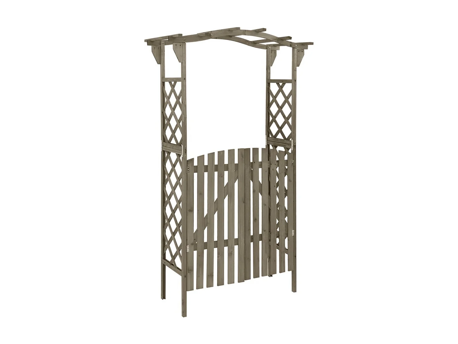 Pergola avec portail 116x40x204 Gris Bois de sapin massif