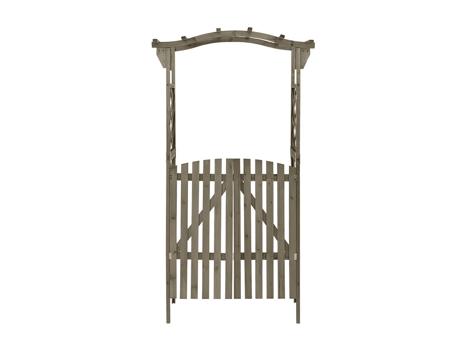 Pergola avec portail 116x40x204 Gris Bois de sapin massif