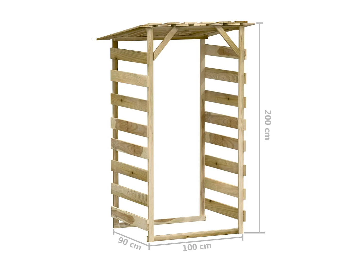 Pergolas avec toits 4 pcs 100x90x200 Bois de pin imprégné