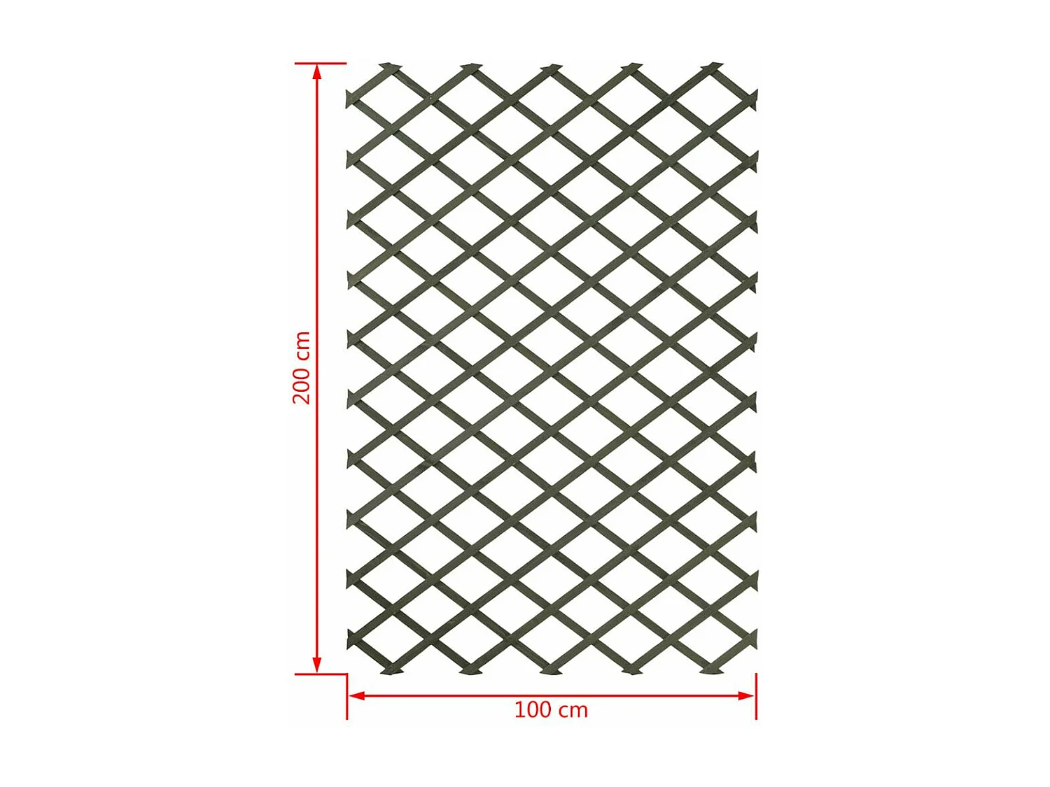 Nature Palissade de jardin 100x200 Bois Vert