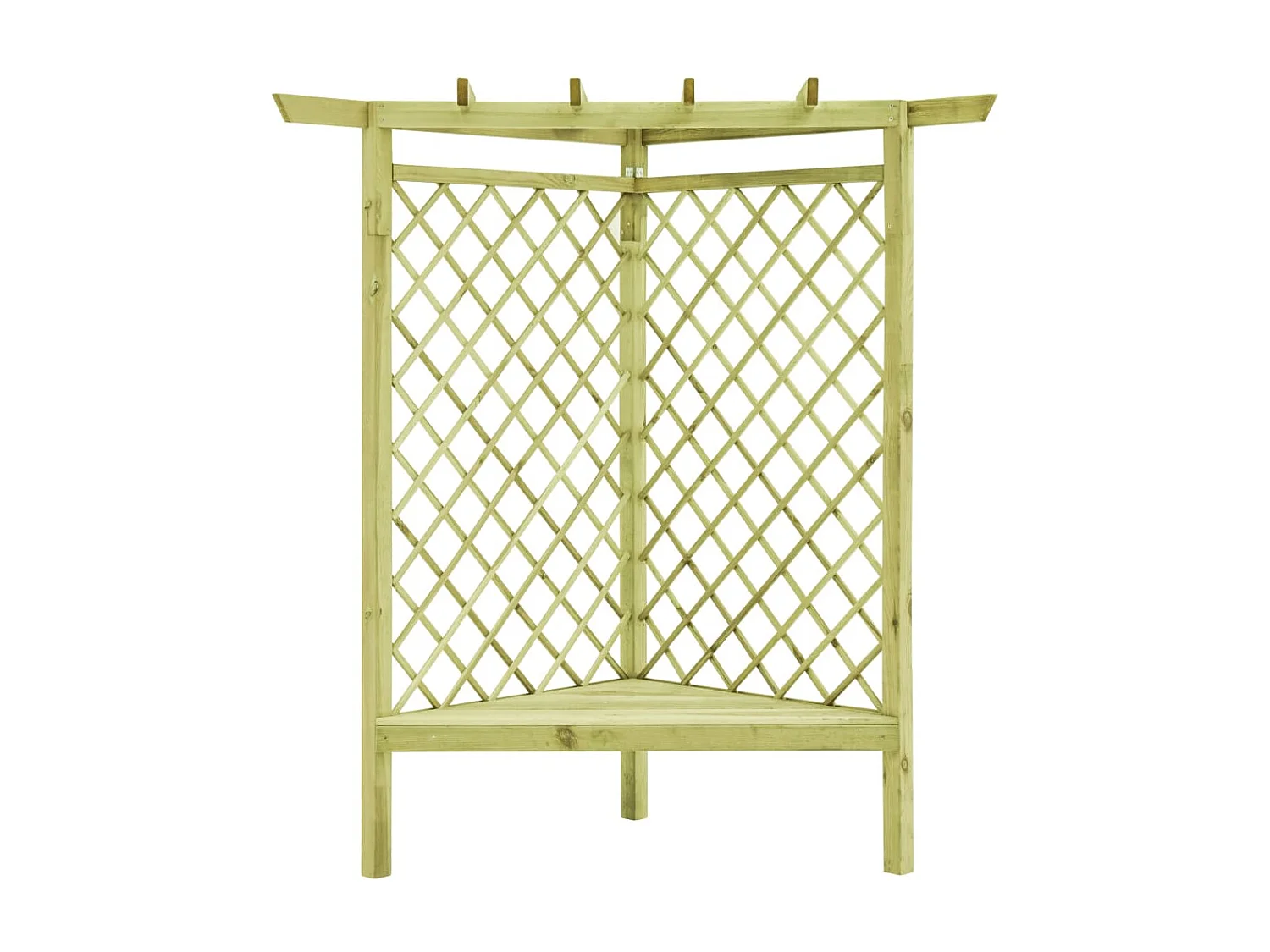 Pergola d'angle avec siège 130x130x197 Pin imprégné