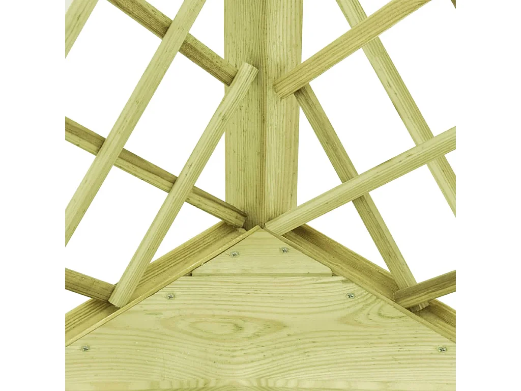 Pergola d'angle avec siège 130x130x197 Pin imprégné