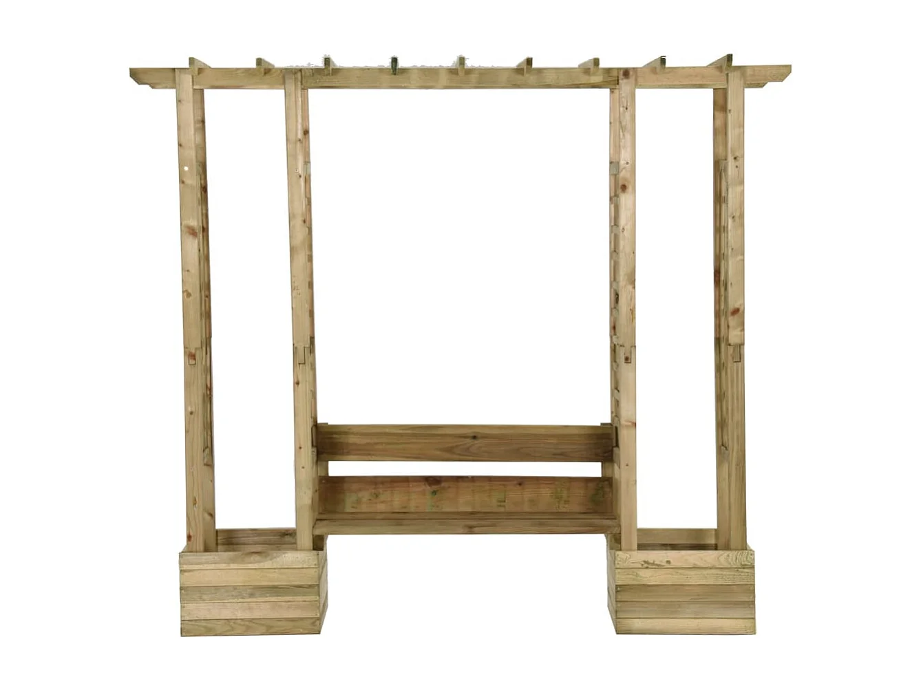 Pergola de jardin avec banc et jardinières Bois de pin imprégné