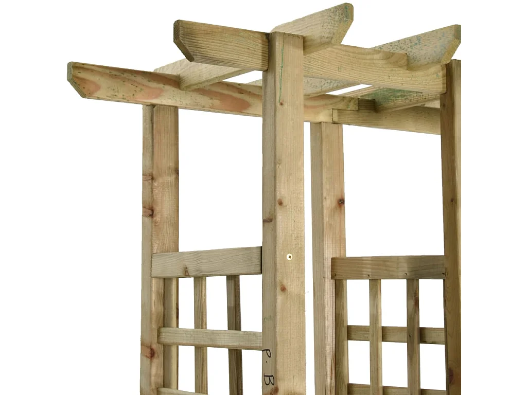 Pergola de jardin avec banc et jardinières Bois de pin imprégné