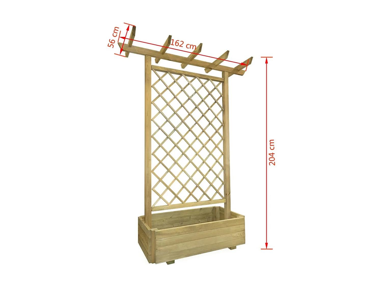 Jardinière pergola 162 x 56x204 Bois